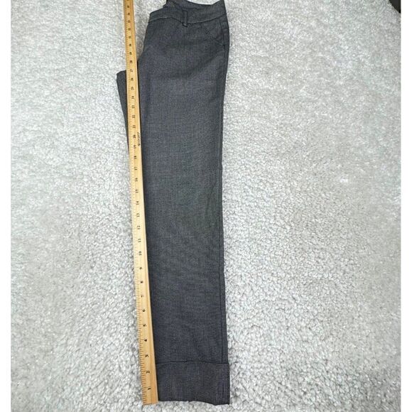 Ecru Herringbone Presidio Cuff Ankle Trouser Pant Black Gray Print - Picture 7 of 9